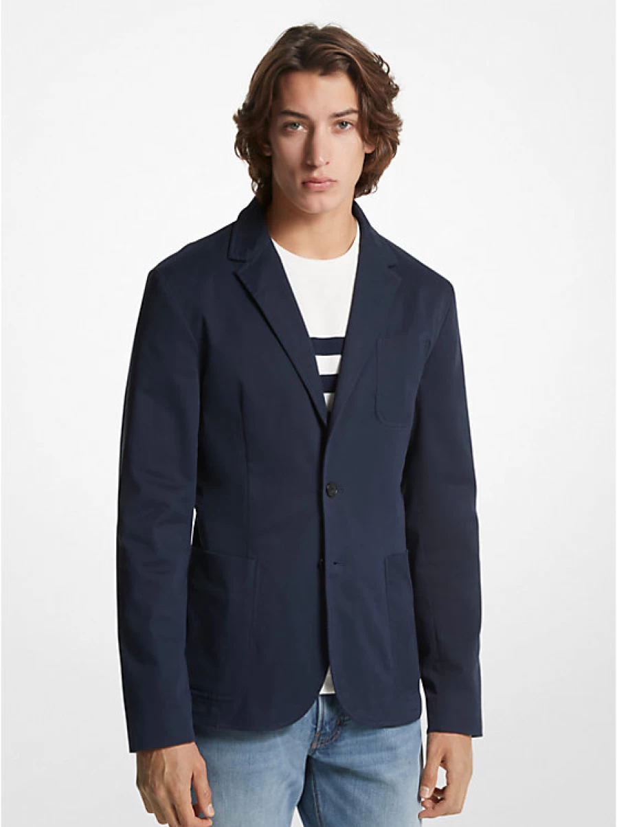Michael Kors Men's Cotton Blend Twill Blazer - Classic Fit Formal Jacket