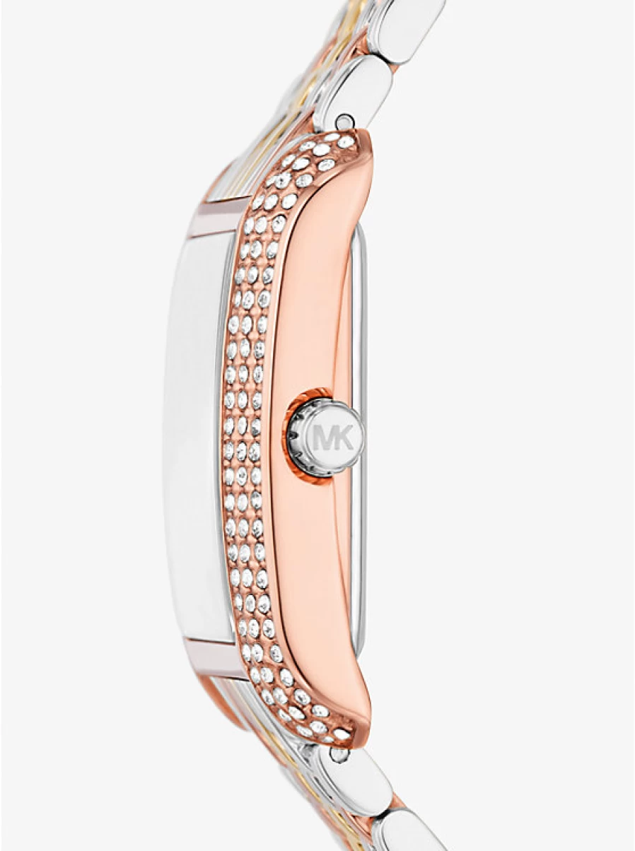 Michael Kors Women's Small Emery Watch with Three-Tone Finish and Paving Stone Accents