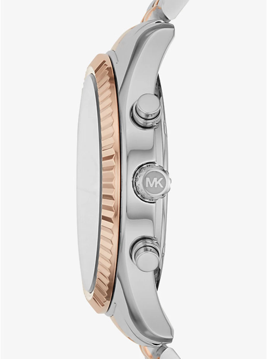 Michael Kors Men's Oversized Lexington Chronograph Watch in Three-Tone Stainless Steel